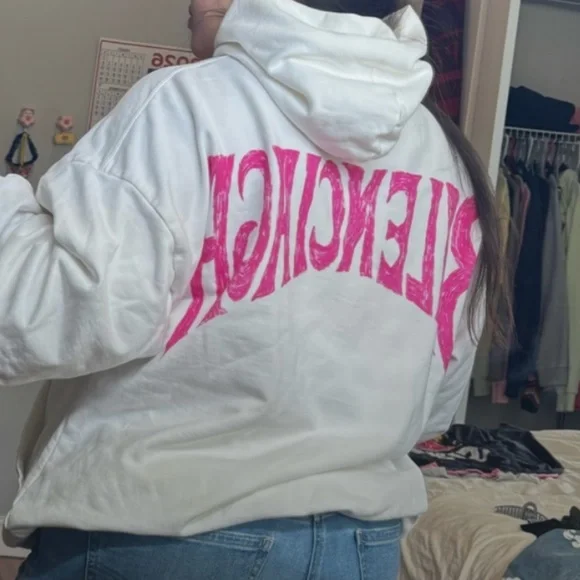 Paris Tropical Round Hoodie White | BALENCIAGA 🌴 - Picture 4 of 8